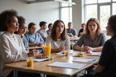 Grupa osób uczestnicząca w warsztatach z edukacji żywieniowej